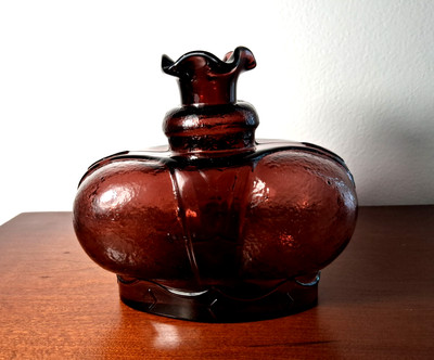 Clevenger Brothers Vintage Amethyst Crown Glass Bottle Decanter