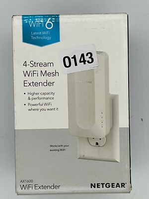 Netgear AX1600 4-Stream Wifi 6 Mesh Extender EAX12 Sealed