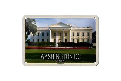 Blechschild Reise 18x12 cm Washington DC USA White House Präsident
