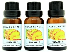 3 Pineapple 1/2oz Premium Grade Scented Fragrance Oil Crazy Candles