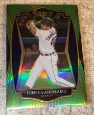 2021 Panini Select Premier Neon Green Prizm /99 Jeimer Candelario #151 Cubs-Reds