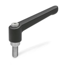 verstellbarer Klemmhebel, Edelstahl, schwarz, M5x16