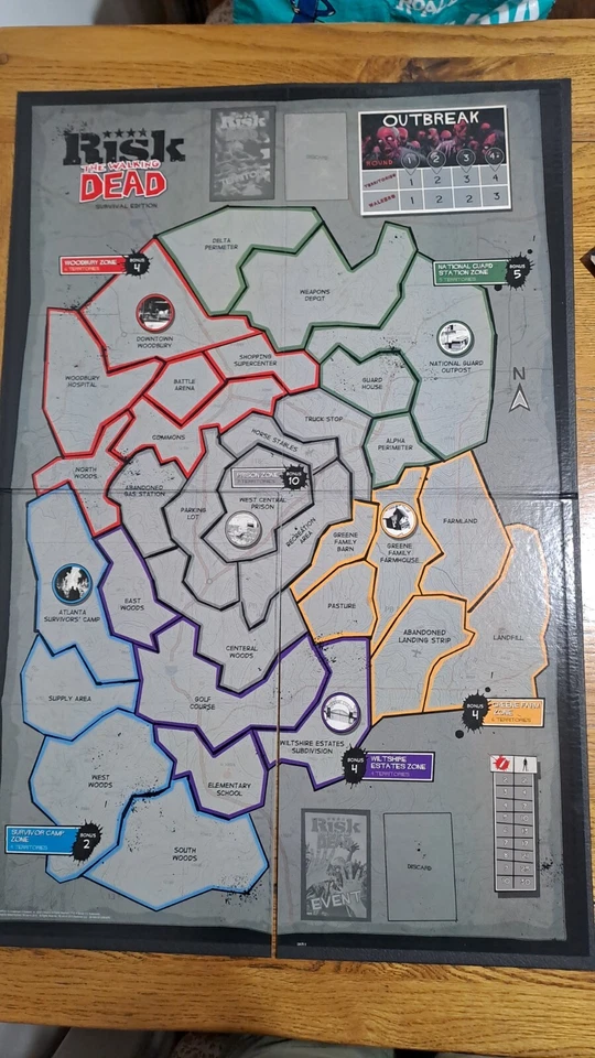 THE WALKING DEAD RISK SURVIVAL USA EDITION BOARD GAME 2013 ZOMBIES 100% COMPLETE - Image 4 of 4