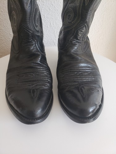 Bottes flamme homme Nocona Western Cowboy Rancho en cuir noir point flamme 7-1/2 EE - Photo 6/12