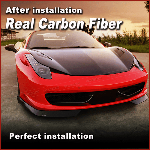 For Ferrari 458 Italia 2011-2016 Dry Carbon Fiber Side Mirror Cover Caps Replace - Picture 3 of 11