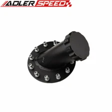 Billet Aluminum Fuel Cell Fast Fill Filler Neck 45 Degree 12 Bolt Flange Black