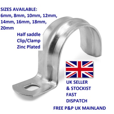 Half saddle clip/clamp zinc Choose your size pack size UK SELLER  UK
