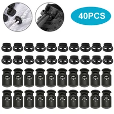 40X Spring Loaded Toggle Stop Cord Locks End Plastic Single Double Hole stoppers