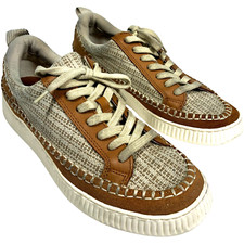 Dolce Vita women's Nicona Brown Multi-Woven/Leather Sneakers sizze 8.5