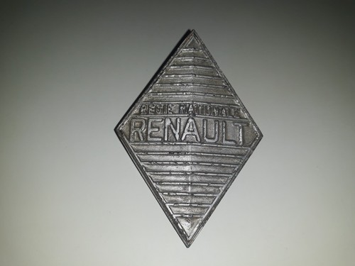 Plaque Métal émaillée Renault – Régie Nationale – Jaune – France – Occasion