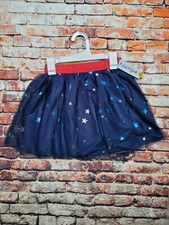 Cat and Jack 4th of July USA Patriotic Tulle Tutu Skirt Girls Size Med 7-8 New