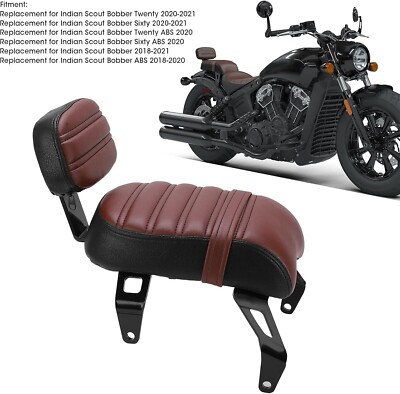 Sattel Beifahrersitz mit Rückenlehne für Indian Scout Bobber 2018-2021
