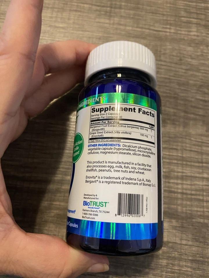 Control de colesterol y presión arterial BioTRUST - 60 cápsulas vegetales Foto 2 de 4