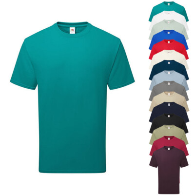 T-SHIRT AUS BIO-BAUMWOLLE Kurzarm S M L XL XXL 3XL NEU Fruit of the Loom F362