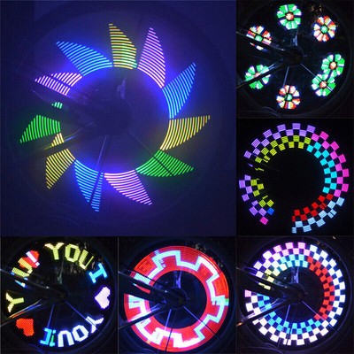 32 Pattern LED Colorful Bicycle Wheel Tire Spoke Signal Light For Bike Safety #A