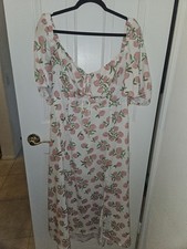 Cider Brand Milk Maid Style Dress In Peach Print Size 2x Plus