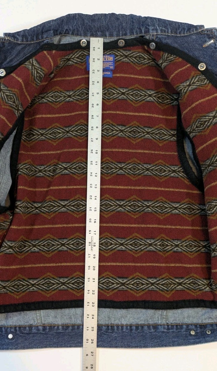 Vintage Pendleton Denim Jacket  Aztec Blanket Lin… - image 17