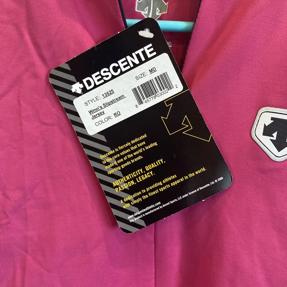 Nuevo con etiquetas Camiseta deportiva de ciclismo Descente para mujer bolsillos traseros medianos blanca rosa negra Foto 2 de 4