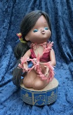 Vintage Revolving Hawaiian Hula Girl Music Box