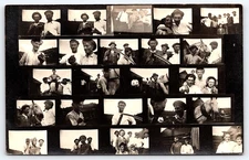 VINTAGE PICTURE PHOTO POSTCARD OLD PHOTOGRAPHS MEN FARM WORKERS HAT RABBIT HORSE