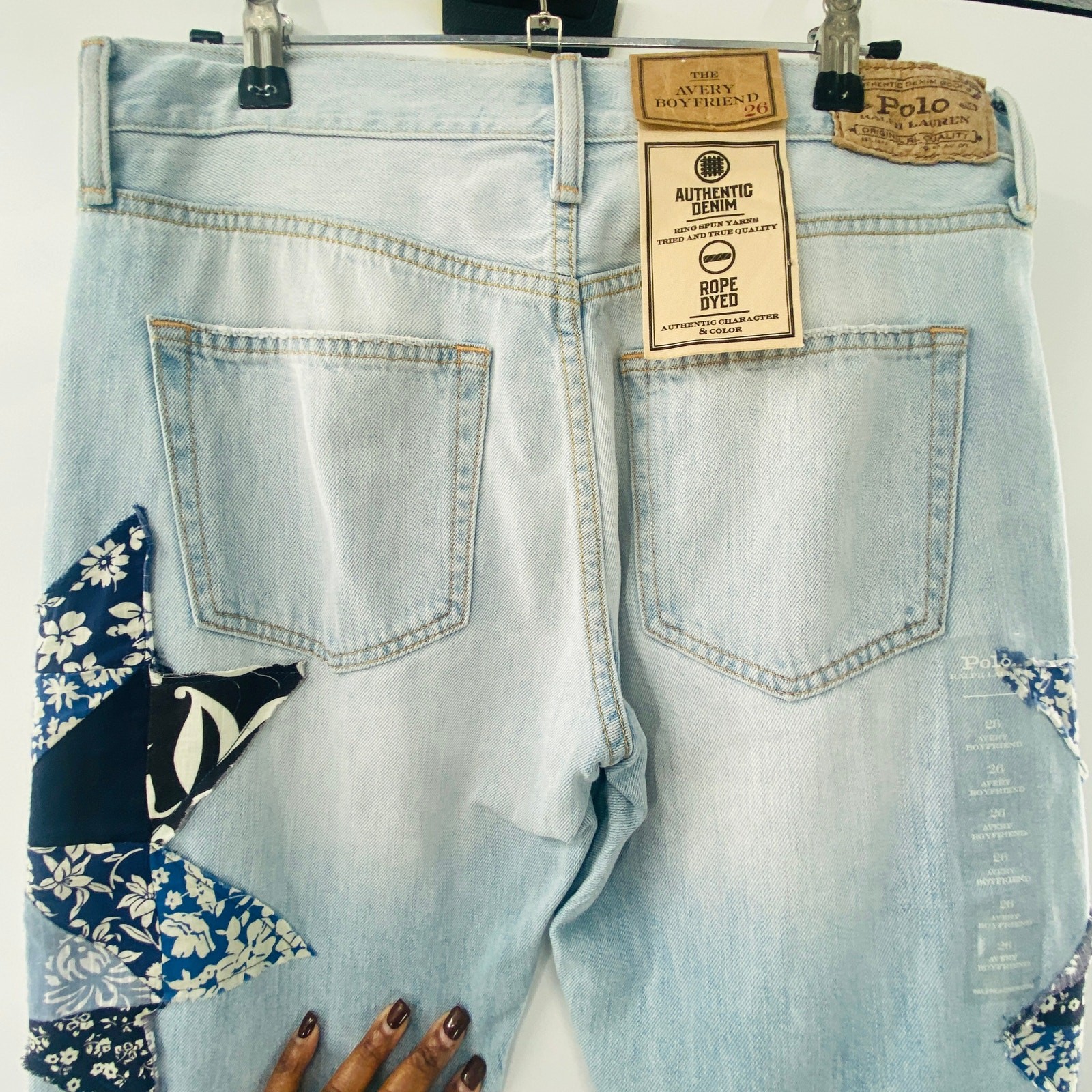 NEW Polo Ralph Lauren Avery Boyfriend Kipton Wash Patchwork Star Print Jeans 26 thumbnail 8