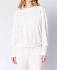 Pj Salvage Velour Vanity Long Sleeve Lounge Top Stone