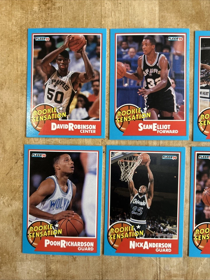 Juego completo Fleer Rookie Sensation 1990, 10 cartas, con David Robinson RC Foto 2 de 4