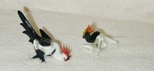 Gallo y gallina de vidrio multicolor soplado a mano miniatura vintage