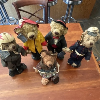 The Petting Zoo Gallery Lot of 5 12in Plush Teddy Bears w/ Clothing Hat Tags