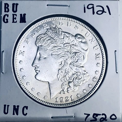 1921 BU GEM MORGAN SILVER DOLLAR UNC MS+++ U.S. MINT RARE COIN 7520