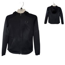 Under Armour Boys Full Zip Long Sleeve Hoodie Jacket Youth Medium Color Black