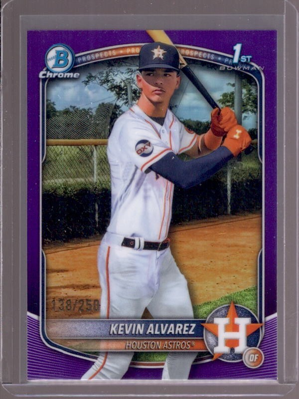 KEVIN ALVAREZ 2025 Bowman Chrome 1st #BCP-227 Purple Refractor RC #138/250