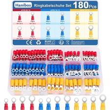 Kabelschuhe Ring Terminals 180 St&uuml;ck Set 12 Gr&ouml;&szlig;en Autos Garage Werkstatt