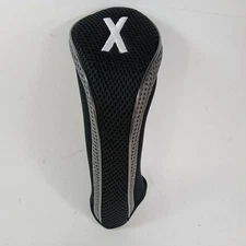 X Unbranded Generic Universal Hybrid/Rescue Golf Head Cover Green Black