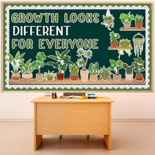 78 Pcs Greenery Classroom Bulletin Board Decorations Motivational Plant Classroo