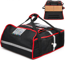Insulated Pizza Delivery Bag, 20''L X 20''W X 8''H Professional Thermal Pizza Wa