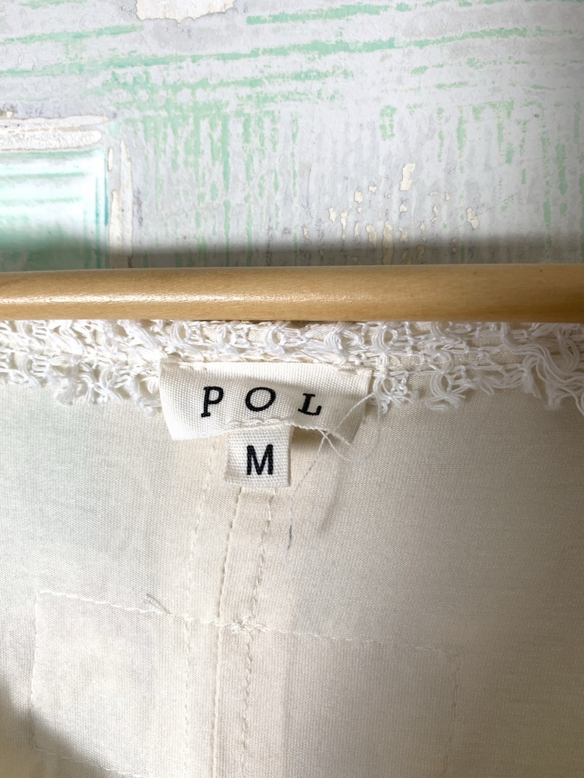 POL Off White/Eggshell Lace Patchwork Oversized B… - image 5