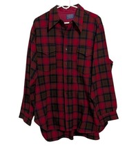 Vintage Pendleton Red Wool Flannel Board shirt Deadstock XL