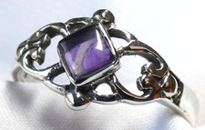 💜Ring Amethyst 925 Silber Cabochon lila Boho Vintage Gr 55 17,5  UNIKAT NEU 💜