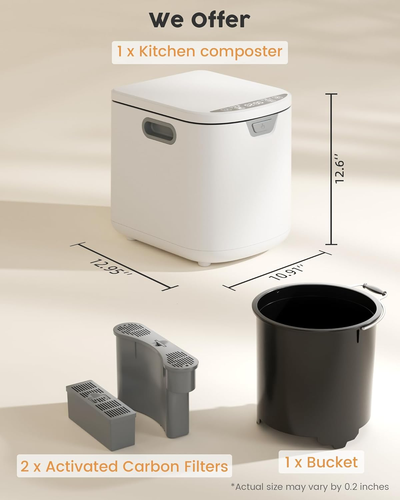 3.5L(MAX) Electric Composter for Kitchen, Smart Compost Bin for Countertop with  - Picture 7 of 12