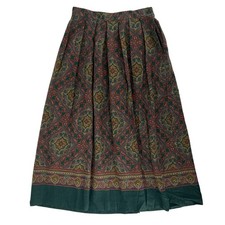 90s dark green printed skirt Nell Flowers JG Hook NWT deadstock 1990s vintage