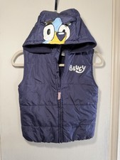 Bluey Character Hoodie Fleece Lining Navy Child Size 7-8