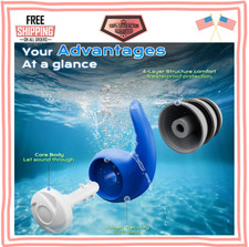 Waterproof Swimming Ear Plugs for Adults - 3 Pairs of Reusable Soft Silicone Swi