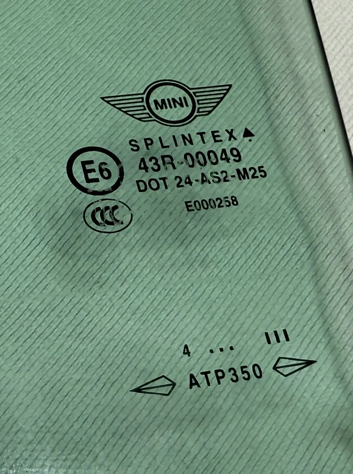 Mini Cooper 2005 convertible ventana delantera izquierda lado del conductor cristal 43R-00049 Foto 3 de 3