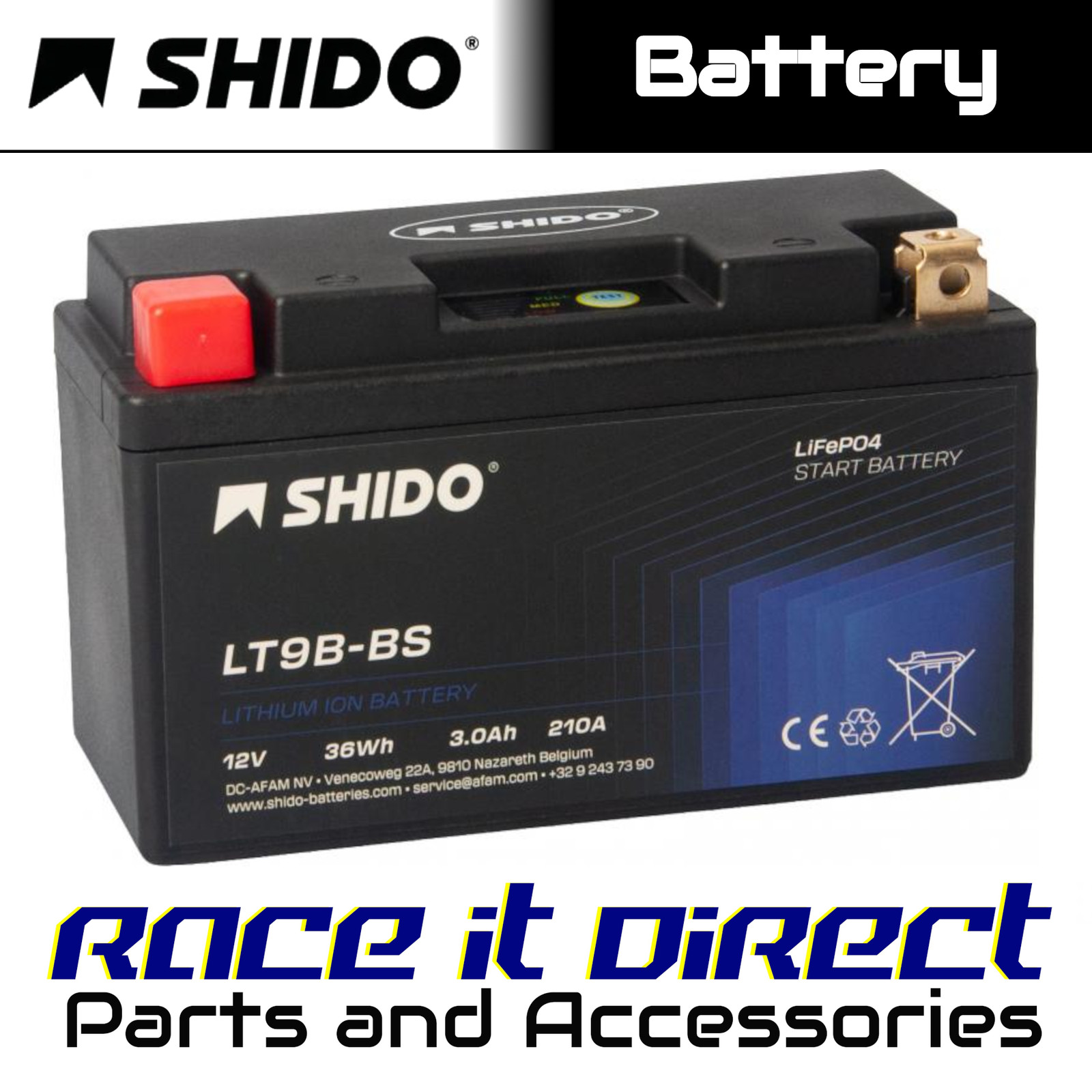 Battery for YAMAHA YFM 700 R Raptor 2005-2024 SHIDO