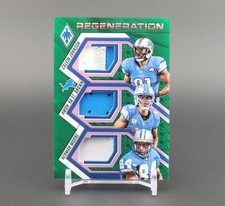 2025 Panini Phoenix Regeneration Triple Patch Johnson/St. Brown/Moore Green /99 