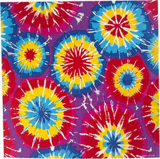 Cotton Bandanas 12 Packs 22"X 22" Double Sides Printed Unisex Kerchief Tie Dye 