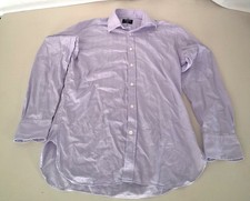 M.J. Bale Shirt 39 Athletic Fit Long Sleeve Cotton Checked Purple Top Men Dress