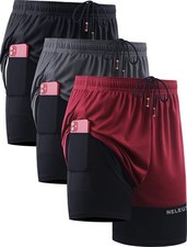 Men's 2 in 1 Running Shorts with Liner,Dry Fit Mesh Gym Workout Shorts with P...