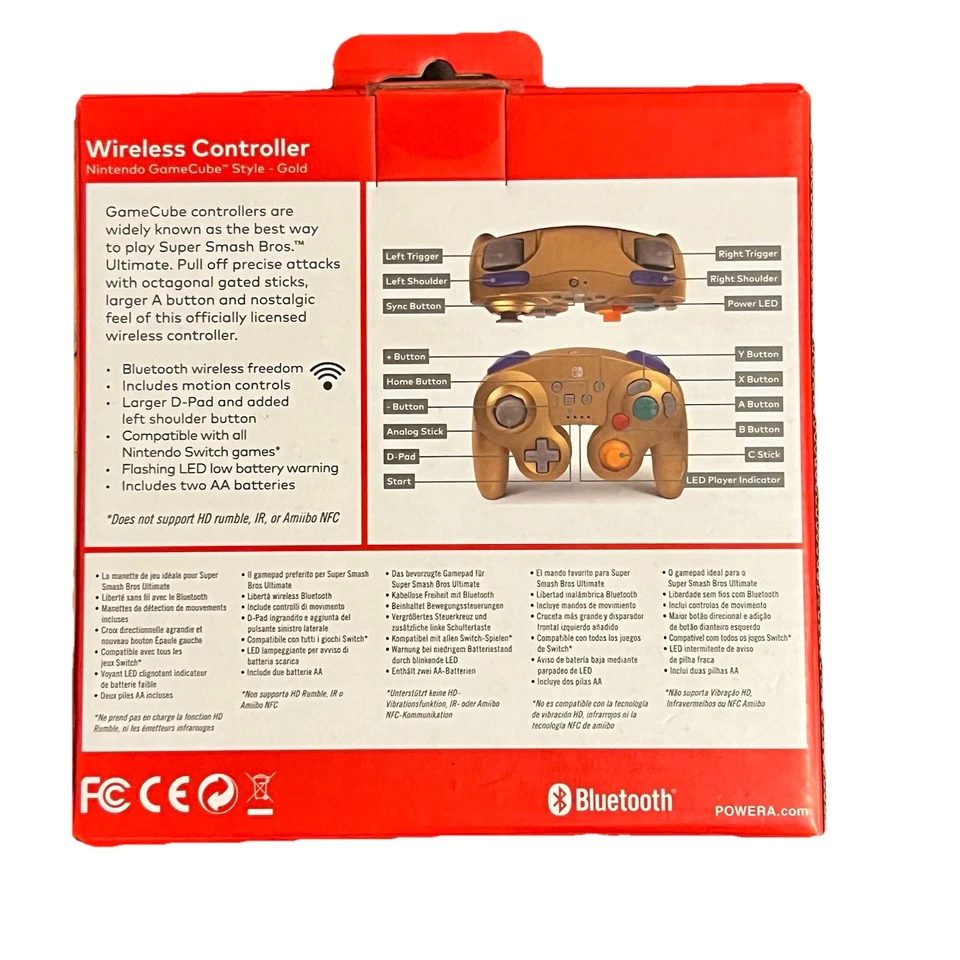 Power A GameCube Style Gold Nintendo Switch Wireless Controller - Gold - Image 2 of 2